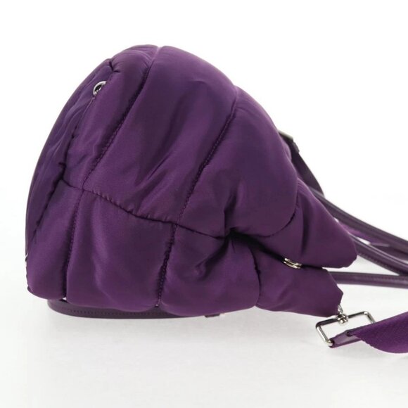 PRADA Hand Bag Nylon 2way Purple Gold Auth 138073M - Picture 6 of 16